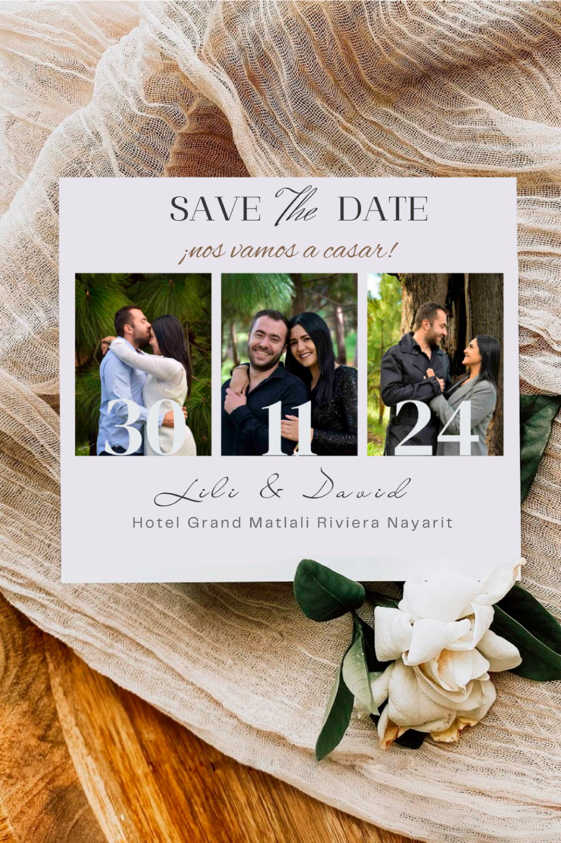 Invitación a la boda de Lili y David
